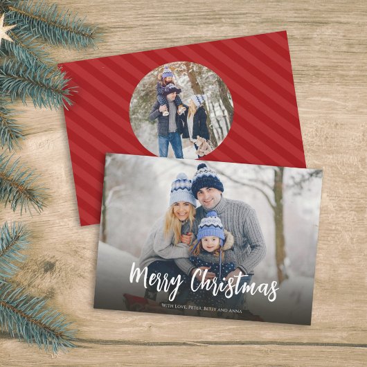 Eenvoudige kalligrafie met kerstminimalistiek twee feestdagenkaart