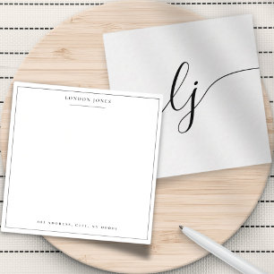 Eenvoudige kalligrafie Monogram Elegant Gepersonal Notitiekaartje