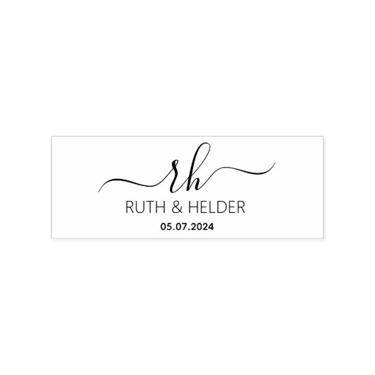 Eenvoudige kalligrafie monogram Logo Rubberstempel (Afrduk)