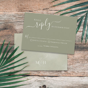 Eenvoudige kalligrafie Palm Leaves Meal Choice RSV RSVP Kaartje