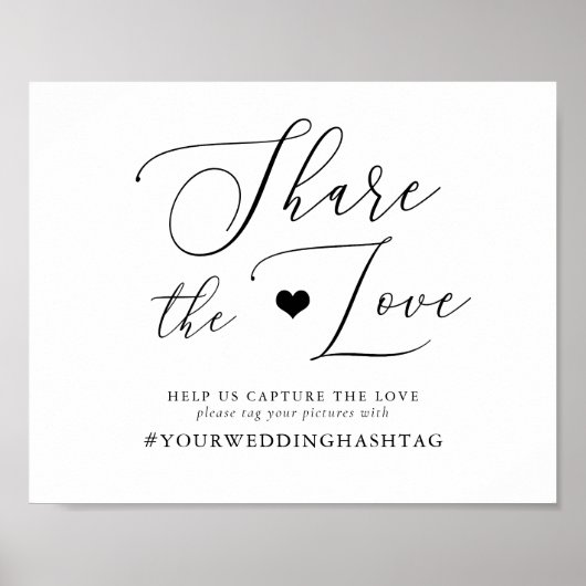 Eenvoudige kalligrafie Rustic Deel het Liefde Teke Poster (Voorkant)