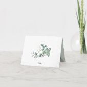 Eenvoudige kalligrafie Rustic Greenery Floral Wedd Bedankkaart (Achterkant)