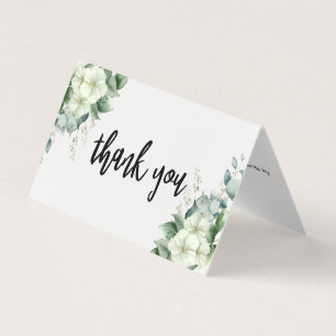 Eenvoudige kalligrafie Rustic Greenery Floral Wedd Visitekaartjes