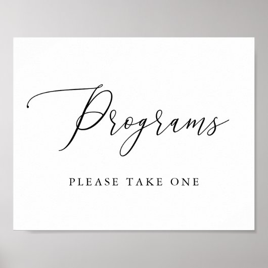 Eenvoudige kalligrafie Rustic Programms Sign Poster (Voorkant)