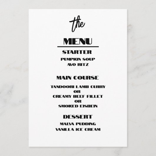 Eenvoudige kalligrafie Rustic Wedding Menus Menu (Voorkant)