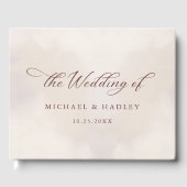 Eenvoudige kalligrafie rustieke bruiloft gastenboek (Voorkant)