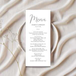 Eenvoudige kalligrafie rustieke bruiloft menu
