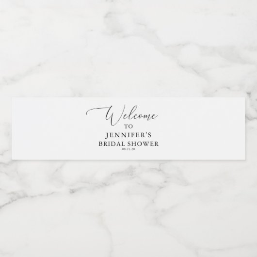 Eenvoudige kalligrafie Rustieke Bruiloftsborrel Waterfles Etiket (Enkel label)