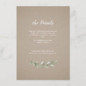 Eenvoudige kalligrafie rustige bruine bruiloft informatiekaartje (Voorkant)