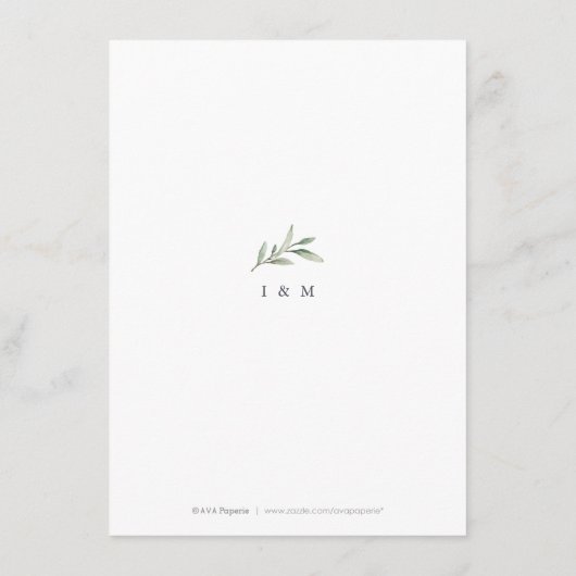 Eenvoudige kalligrafie rustige bruine bruiloft informatiekaartje (Achterkant)