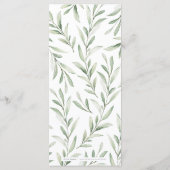 Eenvoudige kalligrafie rustige bruine bruiloft menu (Achterkant)