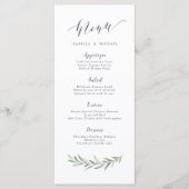 Eenvoudige kalligrafie rustige bruine bruiloft menu (Voorkant)