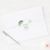 Eenvoudige kalligrafie rustige groen hart sticker (Envelop)