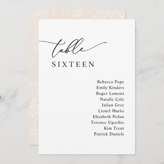 Eenvoudige kalligrafie Rustige Kaarten van het Pla (Voorkant / Achterkant)