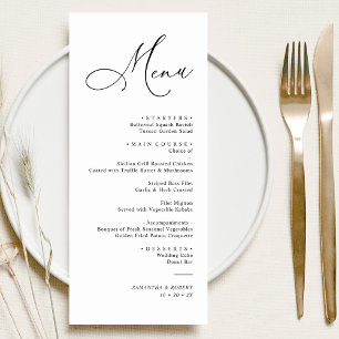 Eenvoudige kalligrafie-script Blush Weddenrennen Menu