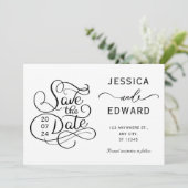 Eenvoudige kalligrafie Script Modern Minimal Chic Save The Date (Staand voorkant)