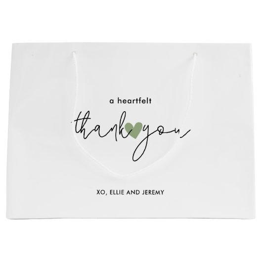 Eenvoudige kalligrafie Script Sage Groene Hart Bru Groot Cadeauzakje (Voorkant)