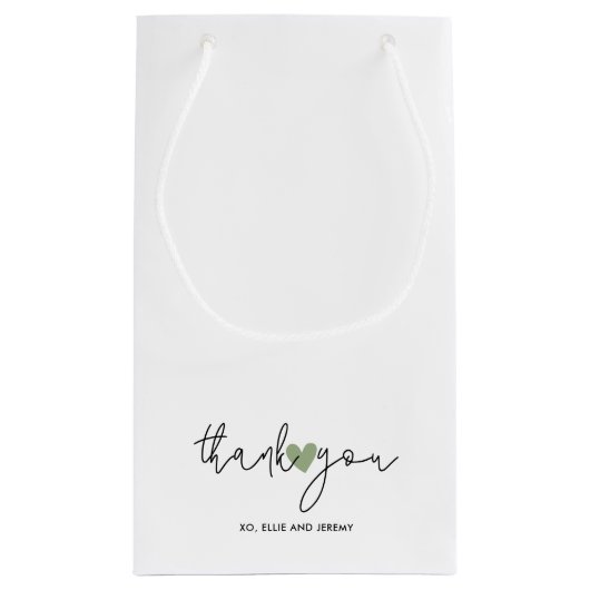 Eenvoudige kalligrafie Script Sage Groene Hart Bru Klein Cadeauzakje (Achterkant)