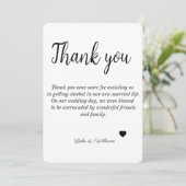 Eenvoudige kalligrafie Tekst bruiloft Hartelijk da Bedankkaart (Staand voorkant)