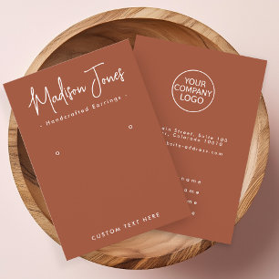 Eenvoudige Kalligrafie Terracotta Oorbel Display K Visitekaartje