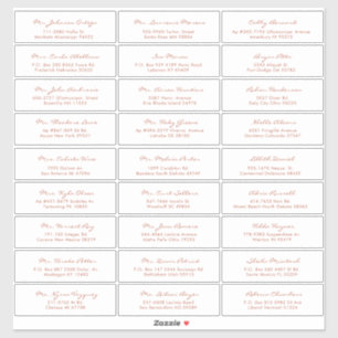 Eenvoudige kalligrafie Terracotta Wedding Guest Sticker