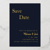 Eenvoudige kalligrafie van de marine foto bespaart folie uitnodiging (Voorkant)