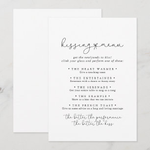 Eenvoudige kalligrafie-weduwenmenu Spel Kaart