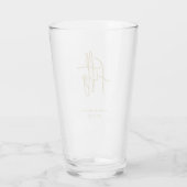 Eenvoudige kalligrafische gouden 50ste verjaardag glas (Achterkant)