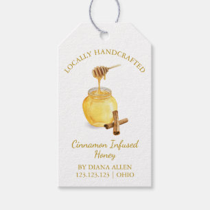 Eenvoudige Kaneel Infusie Honing Hang Label l Wit Cadeaulabel