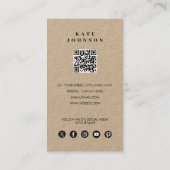 Eenvoudige kapper kapper schoonheidssalon QR-code Visitekaartje (Achterkant)