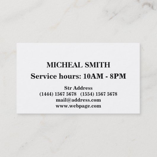 Eenvoudige kapper visitekaartje (Achterkant)