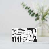 Eenvoudige kapperswinkel visitekaartje (Staand voorkant)