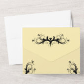 Eenvoudige karnemelk en zwarte triviste rsvp bruil all in one uitnodiging (Achterkant)