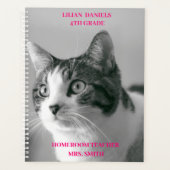 Eenvoudige katachtige zwart-wit kat planner (Voorkant)