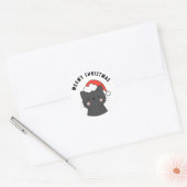 Eenvoudige Kawaii Meowy Christmas Cat Sticker (Envelop)