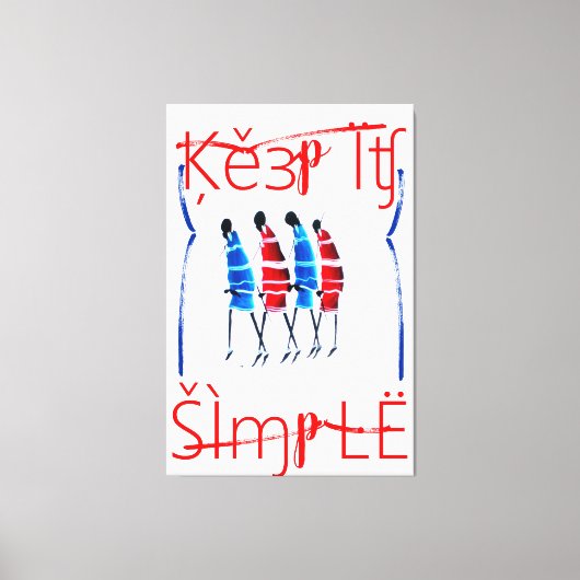 Eenvoudige Keniaanse Maasai-stickers Canvas Afdruk (Voorkant)