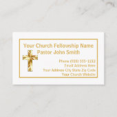 Eenvoudige kerkvoorganger Classy Gold Visitekaartj Visitekaartje (Voorkant)