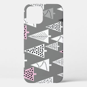 Eenvoudige kerst: Abstract boompatroon iPhone 12 Hoesje