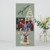 Eenvoudige Kerst Foto Collage Vakantiekaart Feestdagenkaart (Staand voorkant)