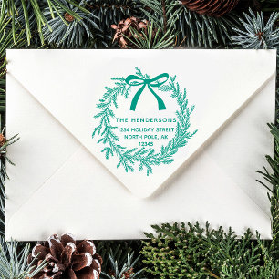 Eenvoudige Kerst Krans Retouradres Zelfinktende Stempel