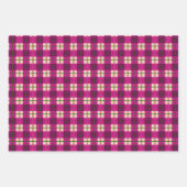 Eenvoudige kerst pllaid rood en roze geruit inpakpapier vel (Voorkant 2)