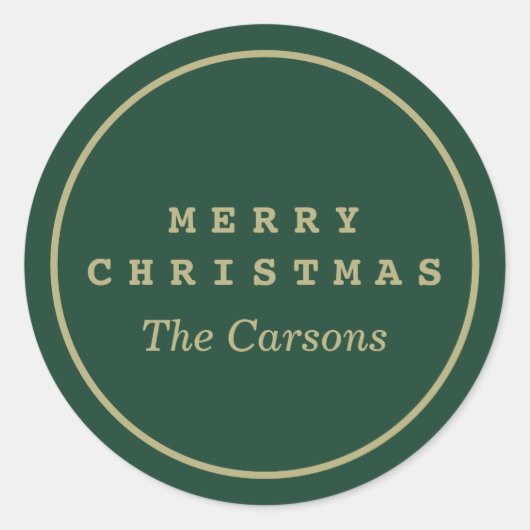 Eenvoudige Kerst Ronde Sticker (Voorkant)