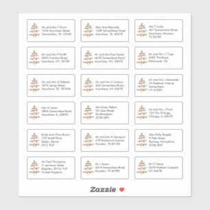 Eenvoudige kerstboom 18 Ontvankelijke namen Adress Sticker