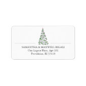 Eenvoudige kerstboom Adresetiketten Etiket (Voorkant)