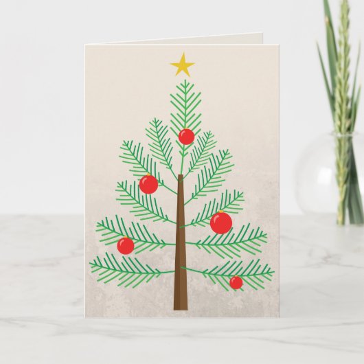 Eenvoudige kerstboom-Kaart Feestdagen Kaart (Voorkant)