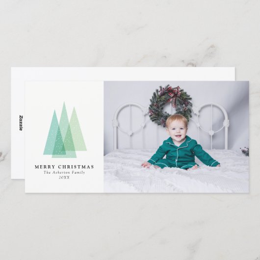 Eenvoudige kerstboom Kerst foto kaart (Voorkant / Achterkant)