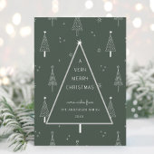 Eenvoudige Kerstboom Plat met Bosgroen 'Zeer Prett Feestdagenkaart