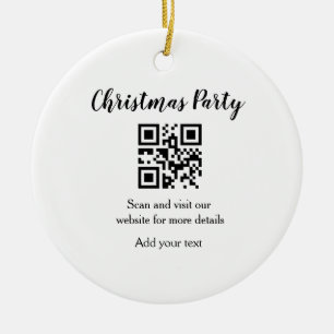 Eenvoudige kerstfeest website barcode QR voeg naam Keramisch Ornament