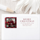 Eenvoudige kerstfoto afgespeeld etiket (Insitu)