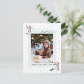 Eenvoudige kerstfoto briefkaart (Staand voorkant)